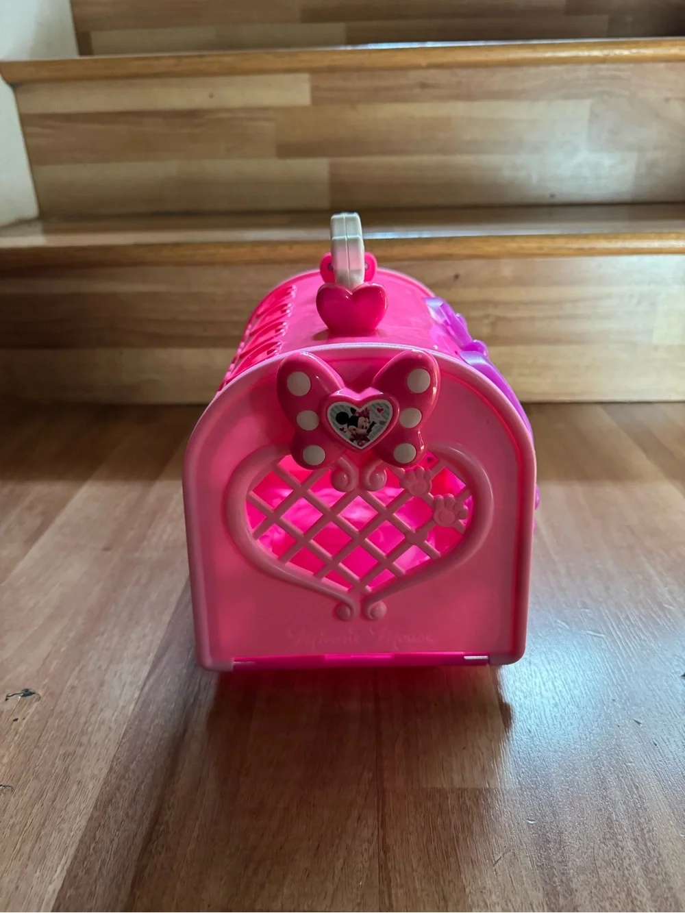 Disney Bright Pink Minnie-Inspired Toy Carrier with Beaded Handle